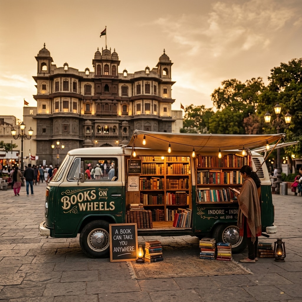 Books On Wheel mobile bookstore van in Indore
